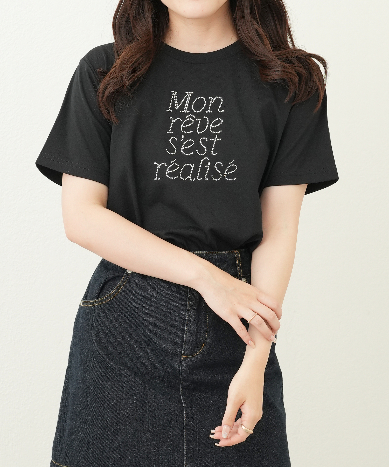 セール】ラインストーンロゴTシャツ(505451221) | オリーブデ