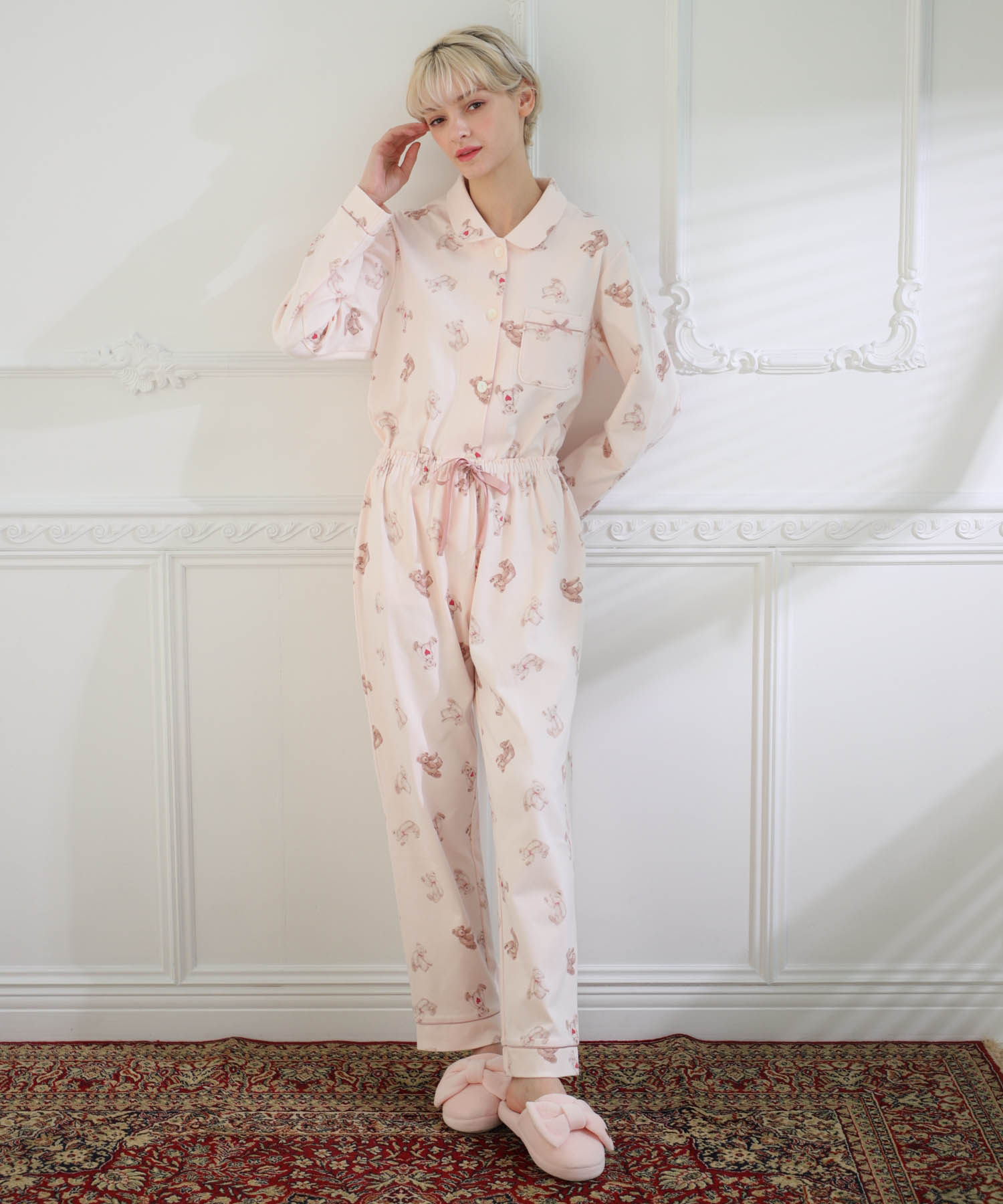 セール 30%OFF】コットンスムーステディベアシャツパジャマ上下
