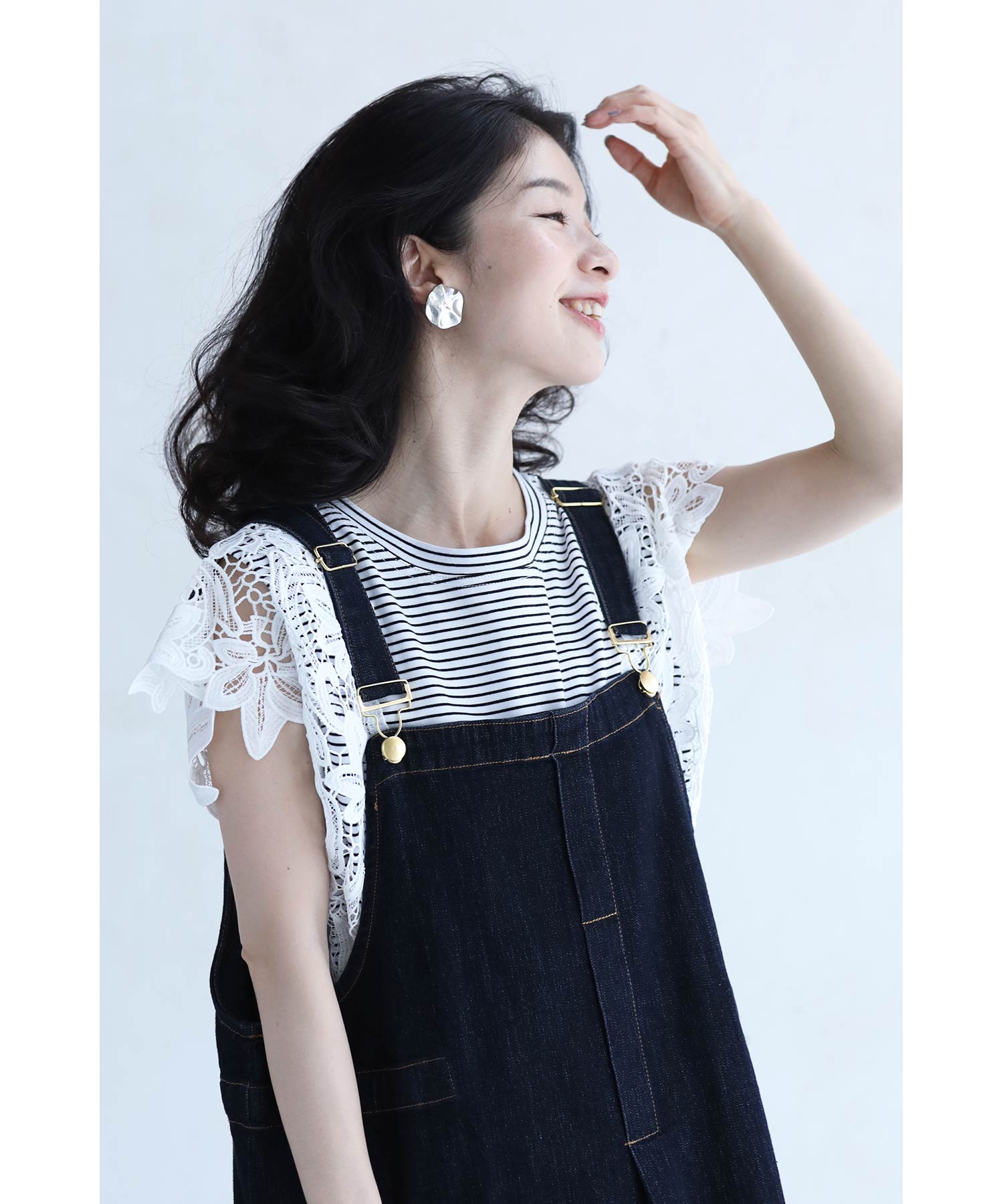 tシャツ 着ればエレガント増し花レース袖Tシャツ レディース カワイイ CAWAII 着ればエレガント増し花レース袖Tシャツ