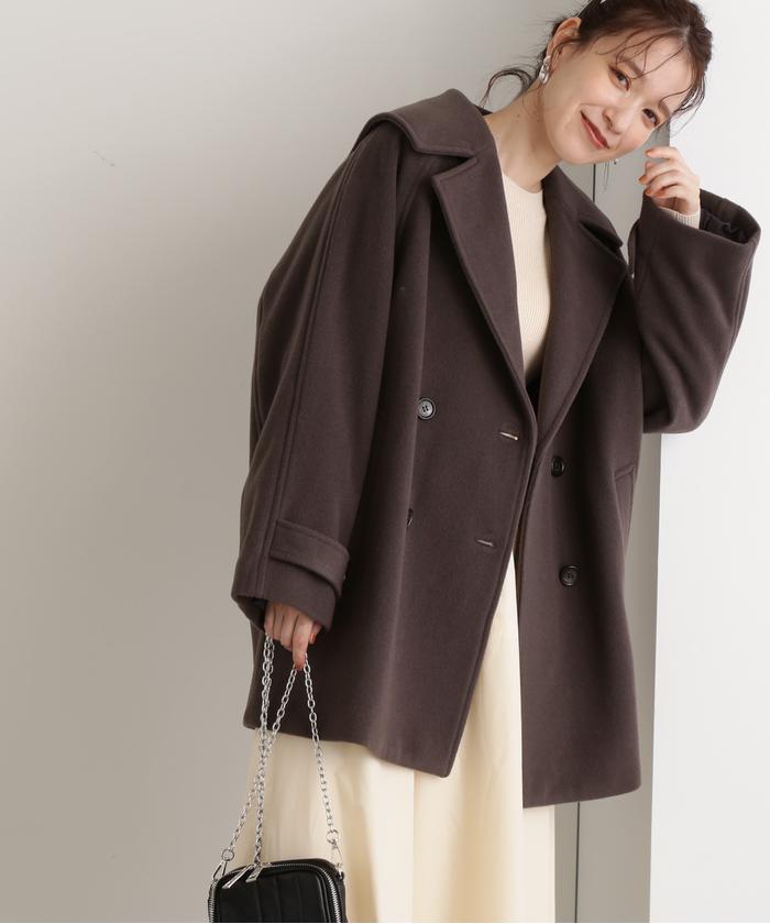 セール】ウールパイルダブルミディコート《S Size Line セール】ウールパイルダブルミディコート《S Size Line