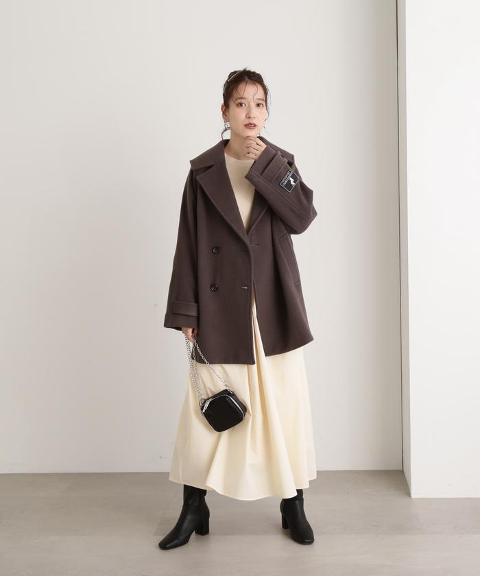 セール】ウールパイルダブルミディコート《S Size Line セール】ウールパイルダブルミディコート《S Size Line