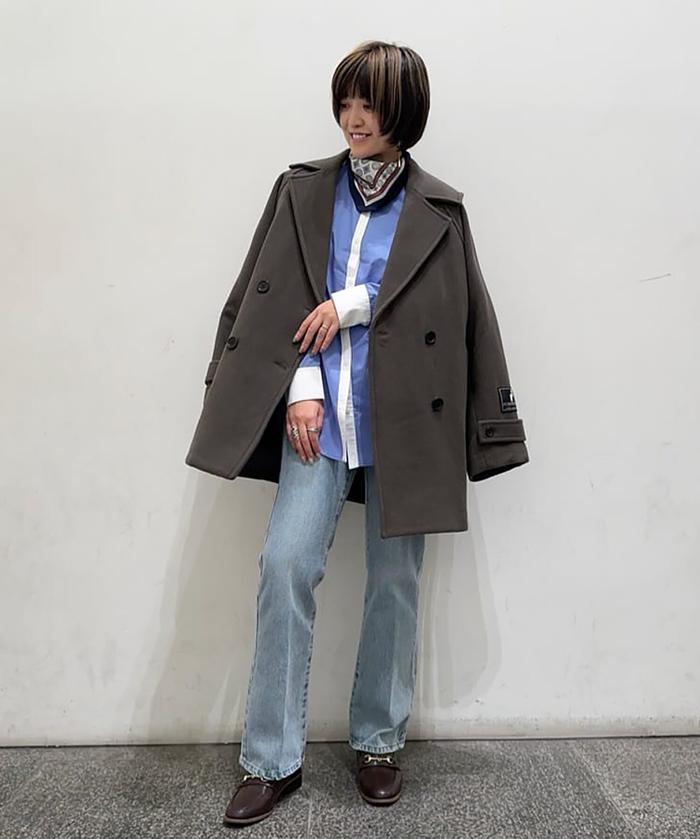 セール】ウールパイルダブルミディコート《S Size Line セール】ウールパイルダブルミディコート《S Size Line