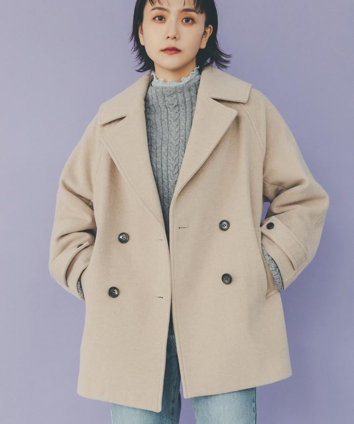 セール】ウールパイルダブルミディコート《S Size Line セール】ウールパイルダブルミディコート《S Size Line