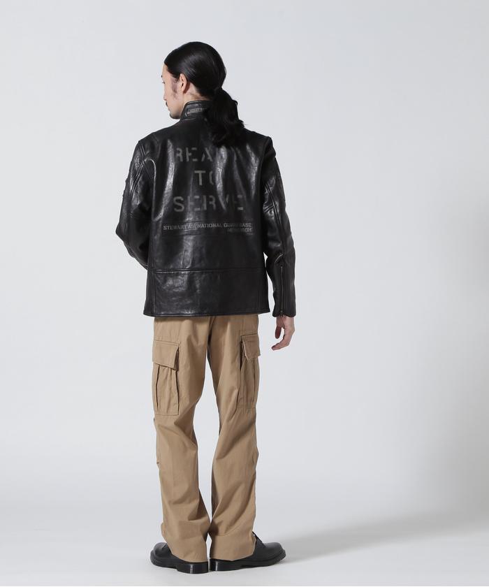 クーポン】AGED LEATHER STAND ZIP RIDERS JACKET A.N.G.(505464805