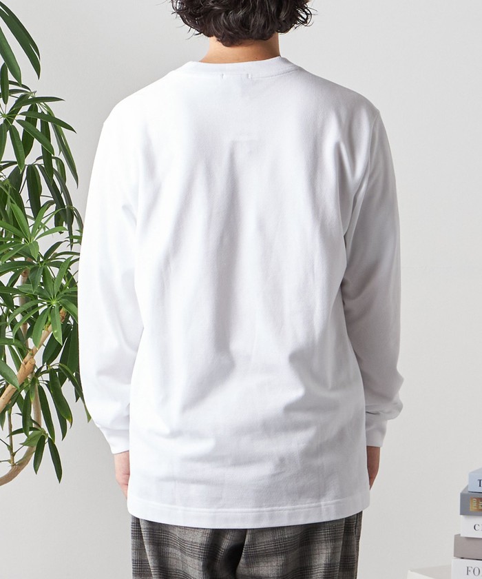 【SHIPS any別注】LACOSTE: ワンポイント ピケ クルーネック Tシャツ (ロンT)◇ シップス エニィ SHIPS any 【SHIPS any別注】LACOSTE: ワン
