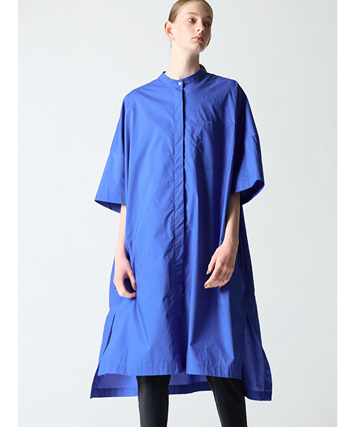 【新品タグ付き♡近年モデル】ミズイロインド　ハーフスリーブワイドシャツワンピース セール 30%OFF】mizuiro ind ハーフスリーブワイドシャツ