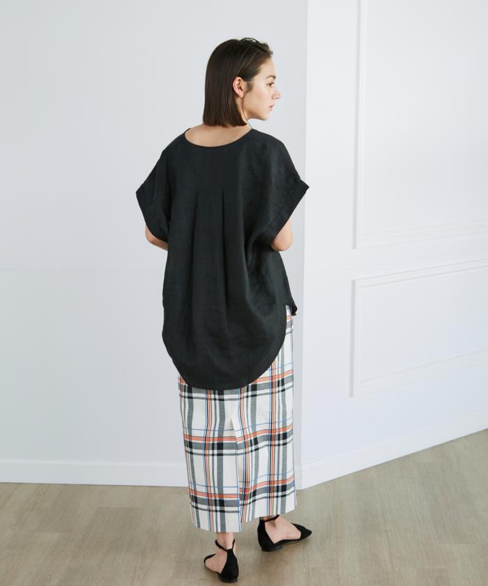 セール 70%OFF】イネド INED スキッパーリネンブラウス