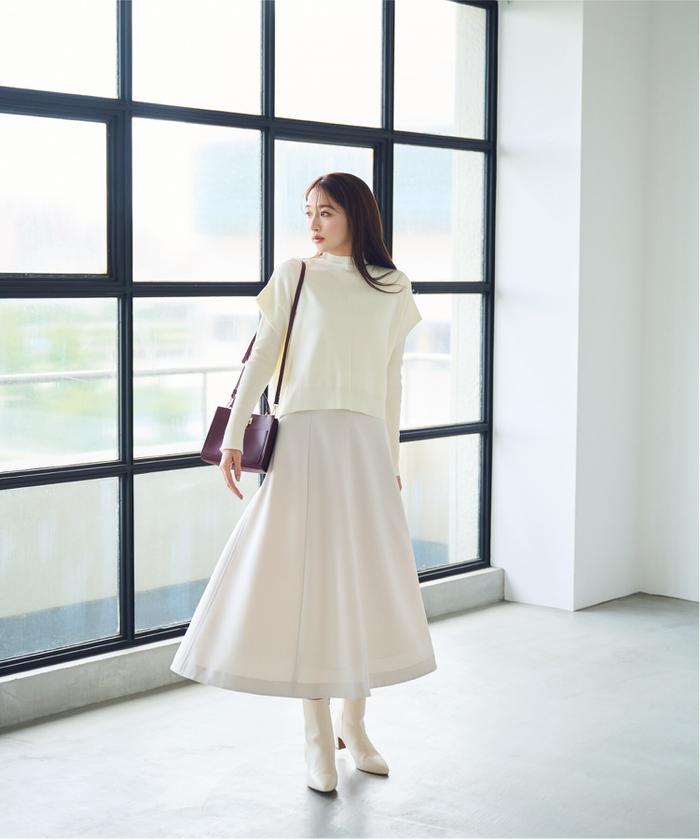 フォトコピュー　ベスト　ノースリーブトップス　ベージュ　リネン　ウール ニットベスト レディース トップス 女性 ノースリーブ セーター