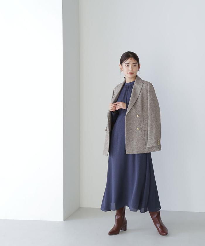 ナチュラルビューティーベーシック ダブルブレストボクシージャケット ダブルブレストボクシージャケット23AW(505458137) | ナチュラル