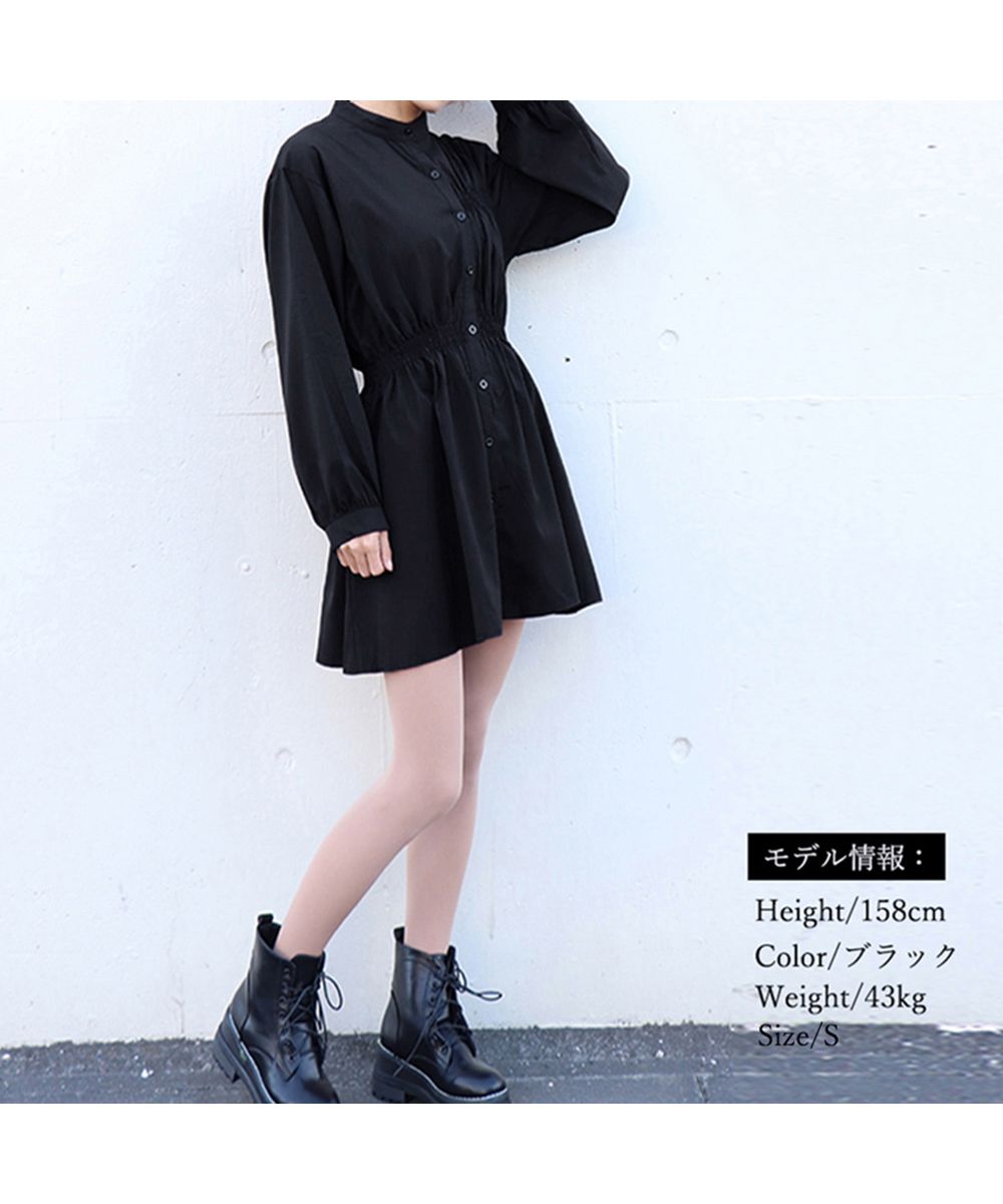 【韓国ファッション】長袖 ミニ丈 シャツワンピース ドレス クーポン】【セール 31%OFF】韓国 シャツワンピース 長袖