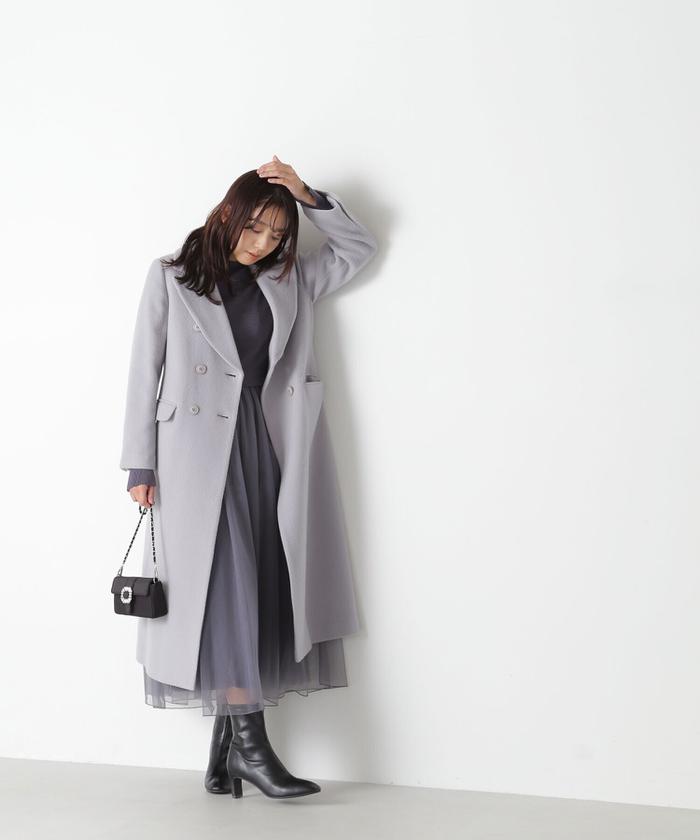 セール 50%OFF】ダブルチェスターモッサコート23AW(505430138 セール 50%OFF】ダブルチェスターモッサコート23AW(505430138