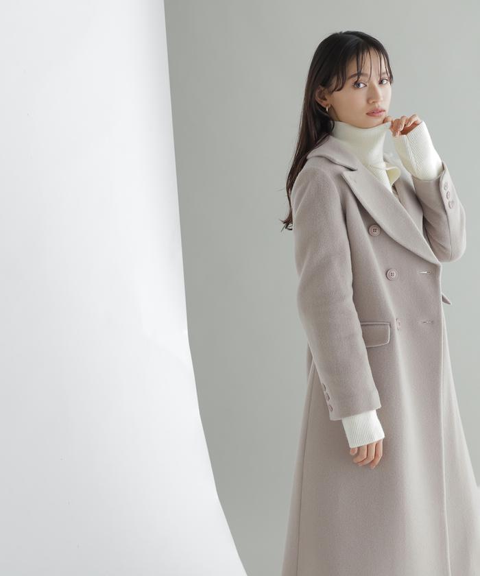 セール 50%OFF】ダブルチェスターモッサコート23AW(505430138 セール 50%OFF】ダブルチェスターモッサコート23AW(505430138