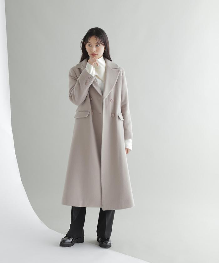 セール 50%OFF】ダブルチェスターモッサコート23AW(505430138 セール 50%OFF】ダブルチェスターモッサコート23AW(505430138
