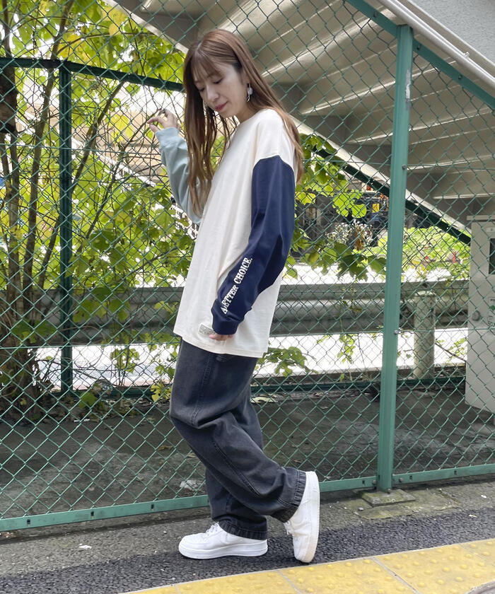 セール10%OFF】メッセージプリント 長袖Tシャツ(505455598