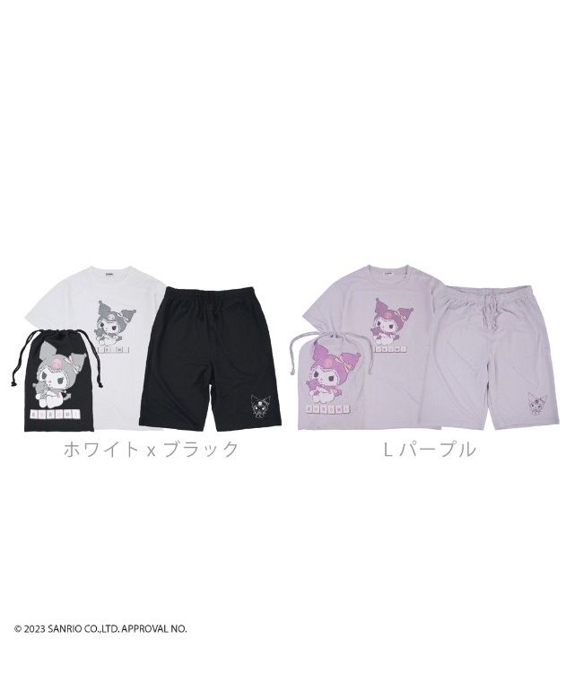 Sanrio セットアップ L パジャマ 半袖 半ズボン 黒 KUROMI-公式店舗