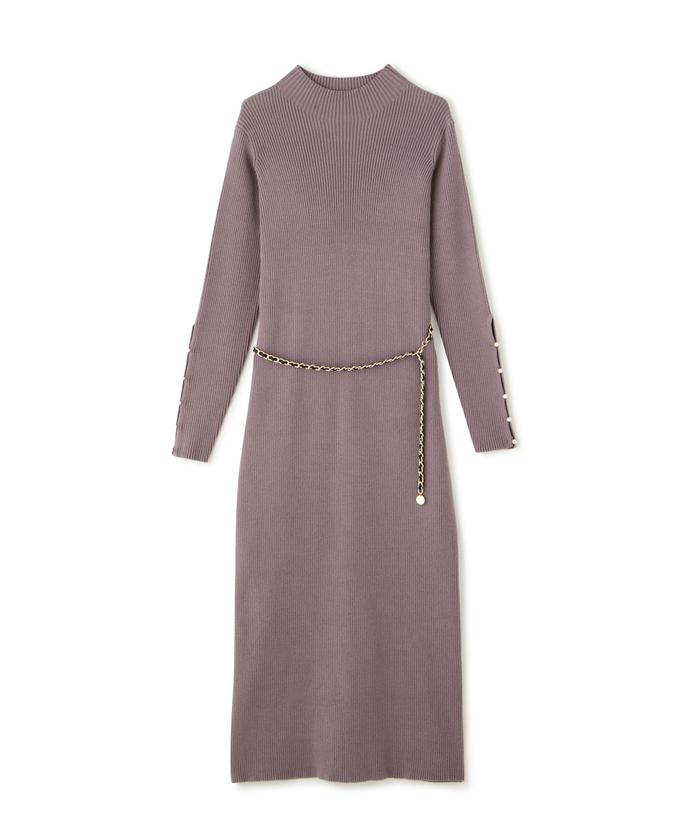 【CHICLINE 】BRUYNE DRESSベルト付きワンピース CHICLINE 】BRUYNE DRESSベルト付きワンピース