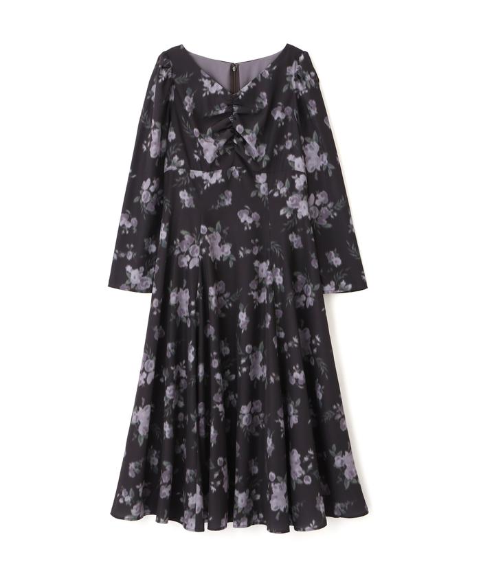 セール 50%OFF】フラワーフロントギャザーワンピース(505469737