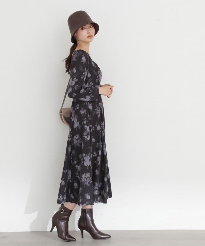 セール 50%OFF】フラワーフロントギャザーワンピース(505469737 セール 50%OFF】フラワーフロントギャザーワンピース(505469737