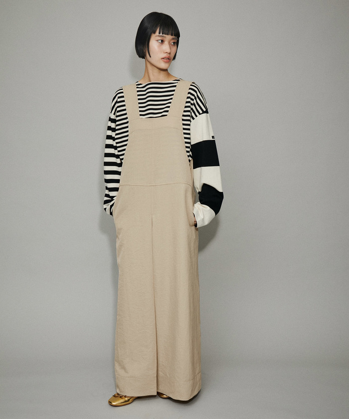 ADAM ET ROPE' FEMME ワイドタック ジャンパースカート カーキ セール】【WEB限定】ワイドタックジャンパースカート(505443302