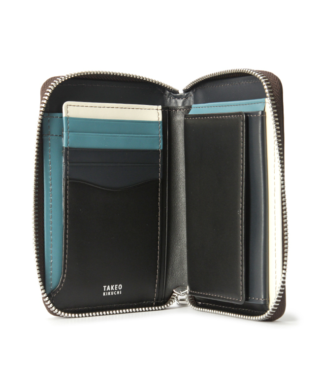 タケオキクチ 二つ折り財布 ミドル財布 メンズ 本革 レザー ボックス型