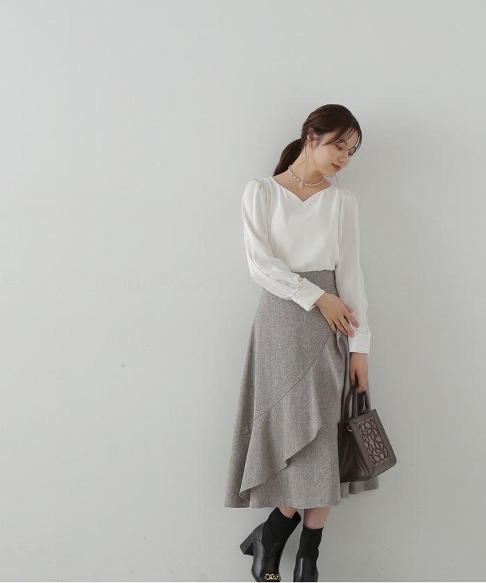 セール 30%OFF】ハートカットカフスパールブラウス(505469718