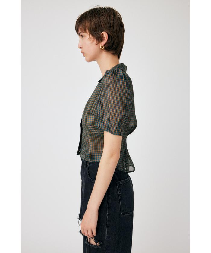 SHEER CHECK TINY ブラウス(505471405) | マウジー(moussy) - d fashion