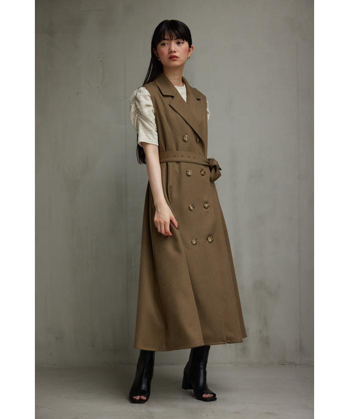 AZUL BY MOUSSY トレンチジレワンピース KHA -ファッション通販