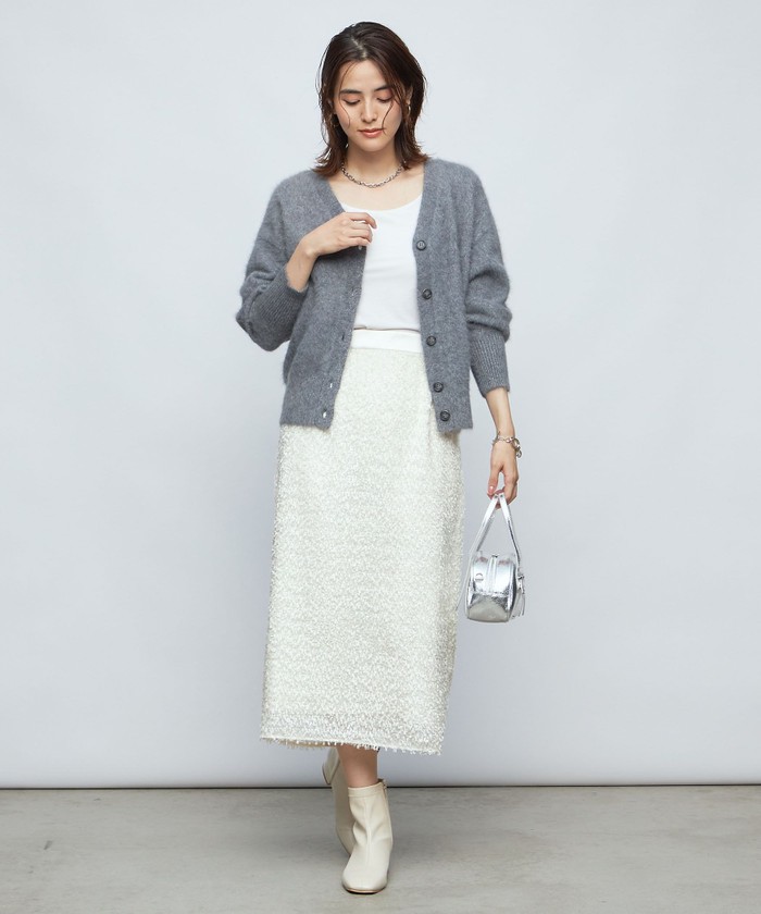 セール 15%OFF】ヘアリーラメ2WAY Vネックカーディガン