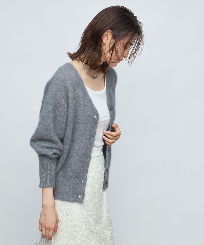 セール 15%OFF】ヘアリーラメ2WAY Vネックカーディガン セール 15%OFF】ヘアリーラメ2WAY Vネックカーディガン