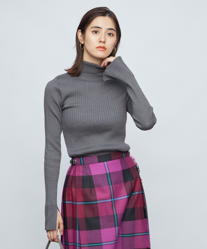 【新品】NOLLEY'S・ウール混ワイドリブタートルネックプルオーバーニット セール 30%OFF】◇【WEB限定】《手洗い可能》ウォッシャブル