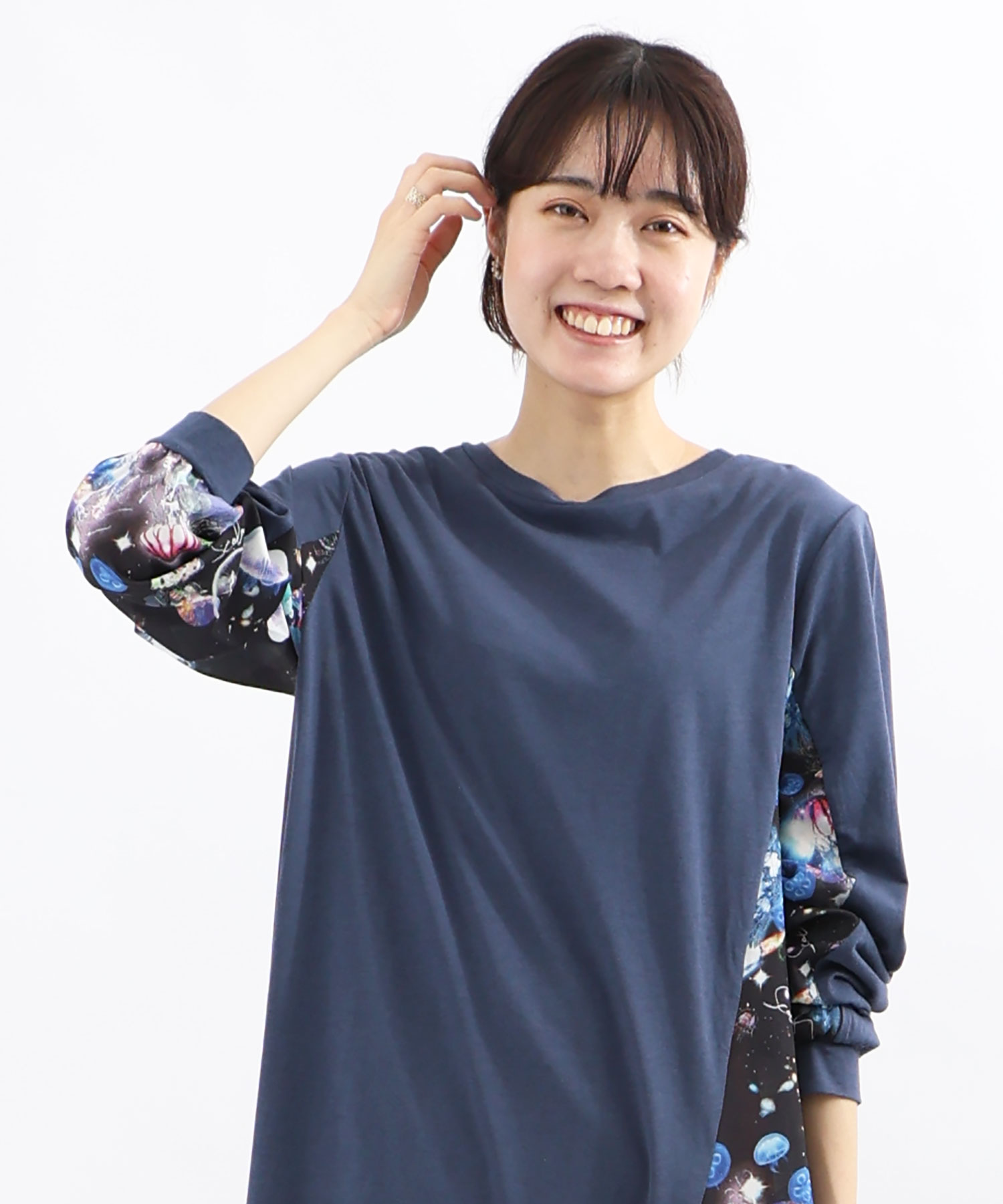 セール 20%OFF】宇宙クラゲ柄 異素材切替ワンピース(505473567