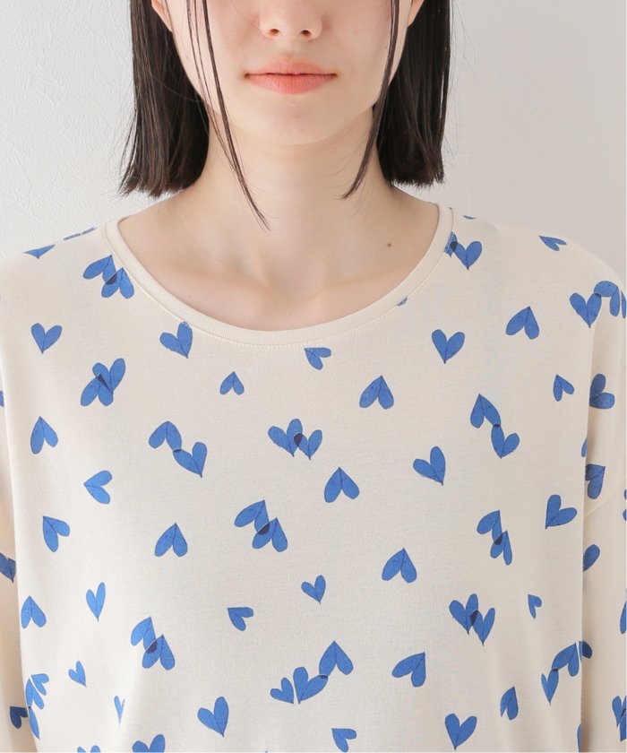 PETIT BATEAU/プチバトー】ハート(ブルー)プリント長袖 PETIT BATEAU/プチバトー】ハート(ブルー)プリント長袖