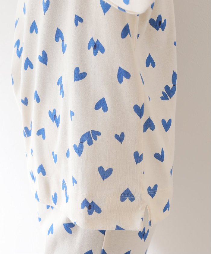 PETIT BATEAU/プチバトー】ハート(ブルー)プリント長袖 PETIT BATEAU/プチバトー】ハート(ブルー)プリント長袖