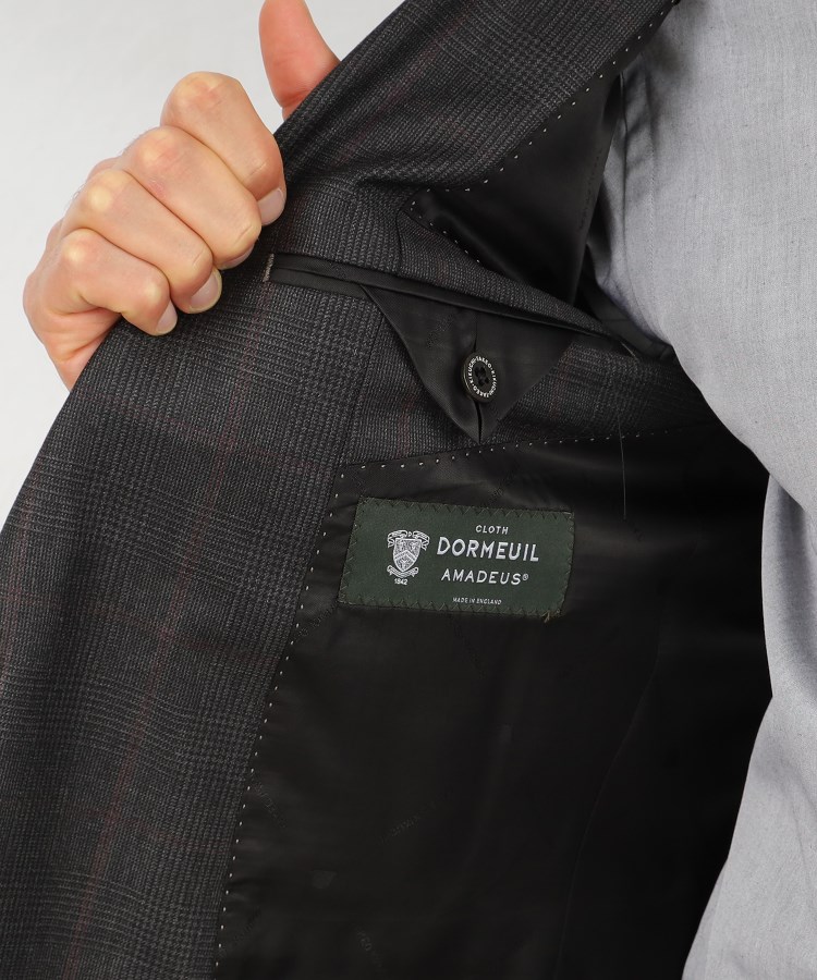 クーポン】【セール37%OFF】【DORMEUIL】カラーグレンチェック スーツ