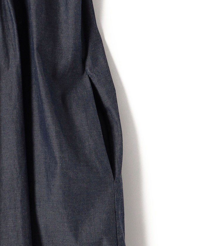 Primary NavyLabel:〈手洗い可能〉デニム シャンブレー ピンタック