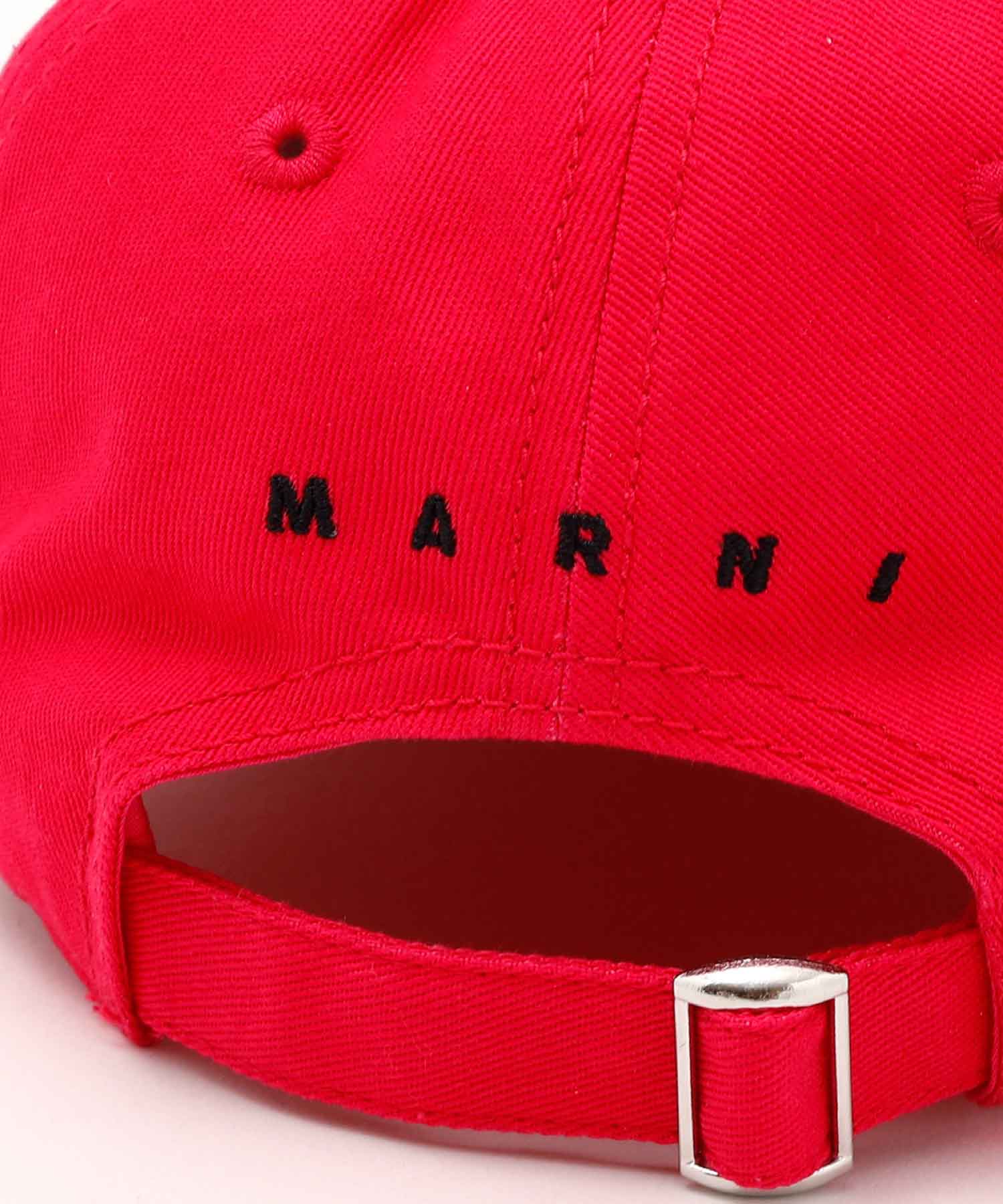 赤財布ショルダーバッグニット靴にMARNIマルニロゴキャップ帽子 マルニ】キッズ キャップ ロゴ ギャバジン レッド/ブルー (MARNI