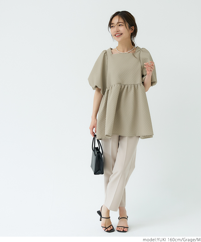coco♡様 コカ coca ドット柄シアーギャザーブラウス （Ivory