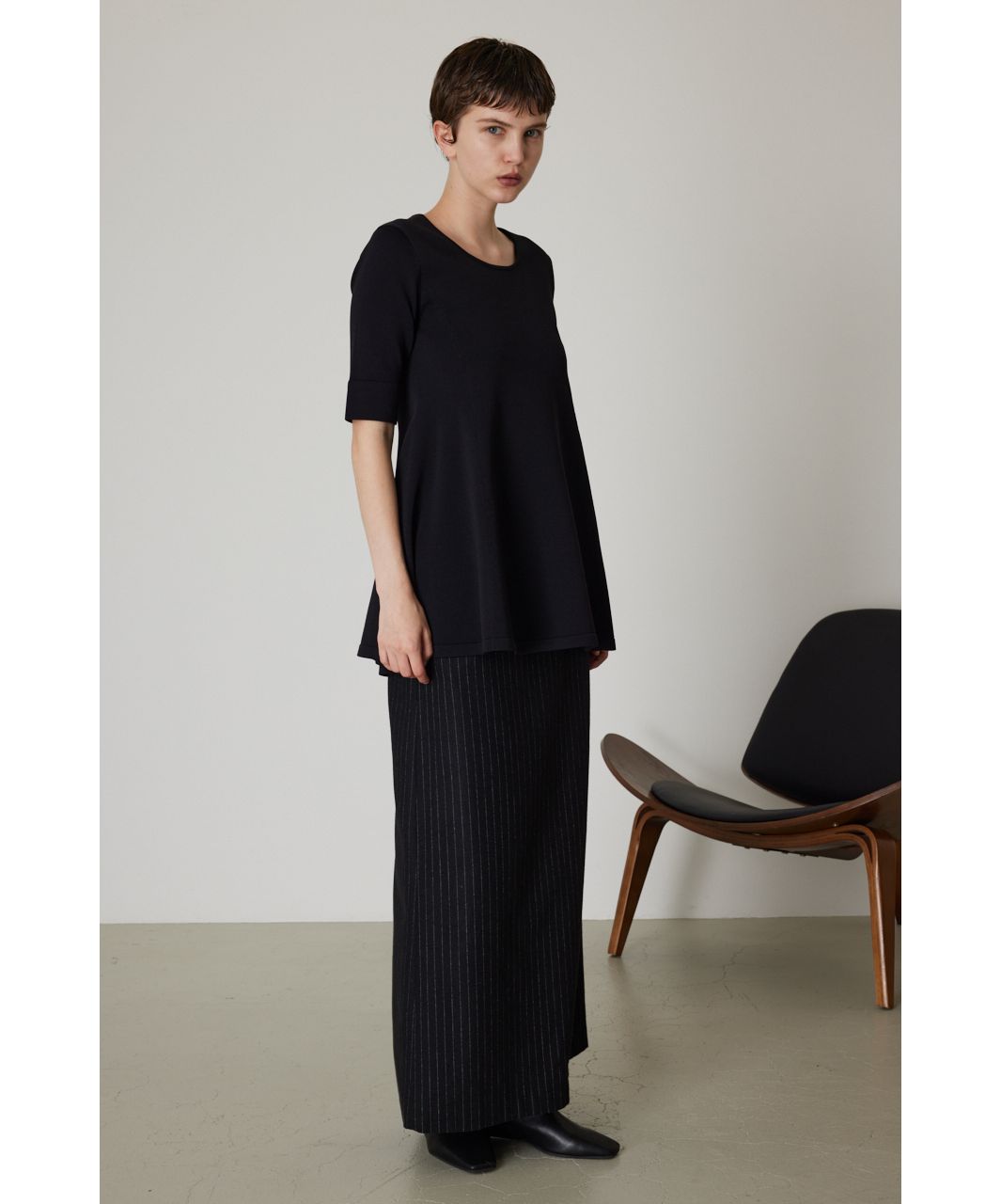 美品 RIM.ARK Neck line 2way flare knit Neck line 2way flare knit(505472008) | リムアーク(RIM.ARK