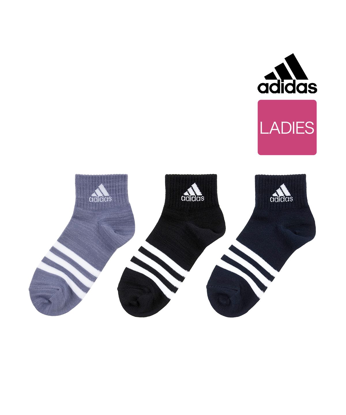 アディダス adidas 福助 公式 靴下 ショート丈 3足組 レディース