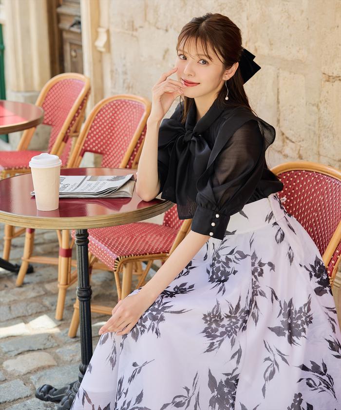 40%OFF】swinging ribbon skirt～ｽｳｨﾝｷﾞﾝｸﾞﾘﾎﾞﾝｽｶｰﾄ | flower