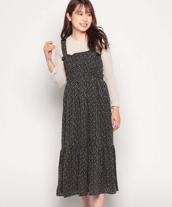 【送料無料】オリーブデオリーブ 花柄 レースとシャーリングが可愛いキャミソール クーポン】【セール 70%OFF】小花柄シャーリングキャミ