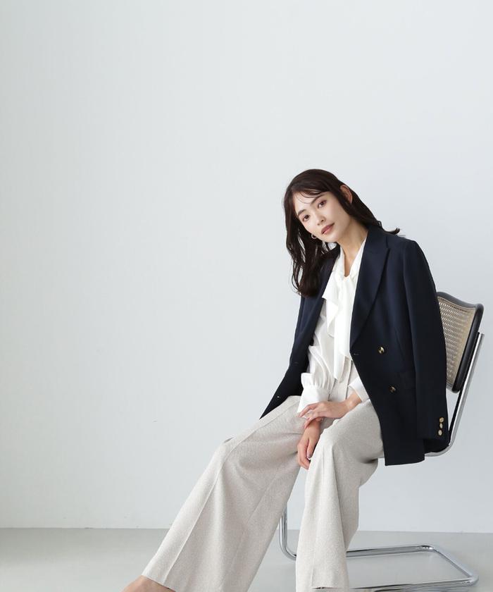 美品★ナチュラルビューティーベーシック★セットアップ パンツスーツ ツイード ナチュラルビューティーベーシック NATURAL BEAUTY BASIC