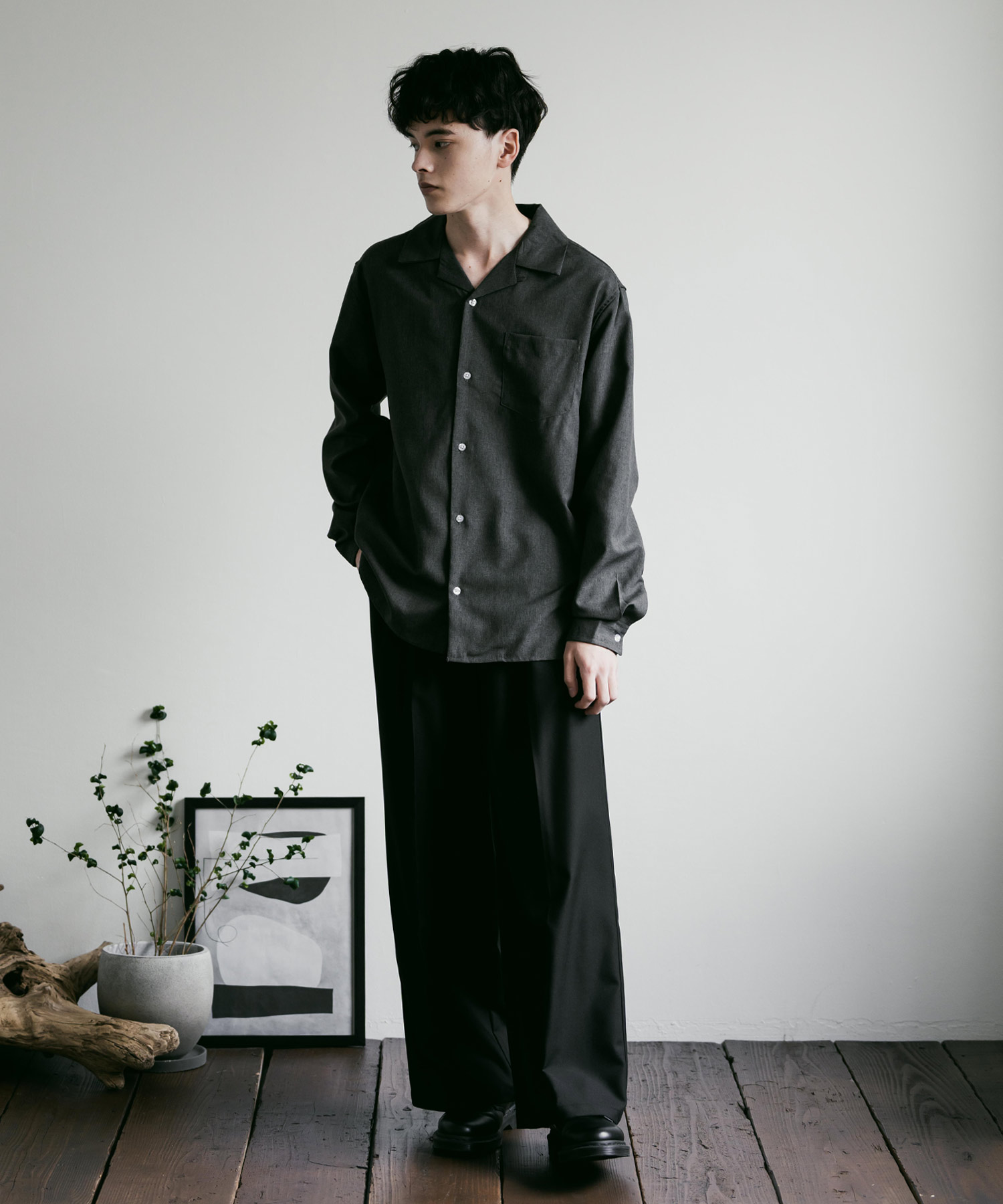 クーポン】ロッキーモンロー Rocky Monroe 開襟シャツ 長袖