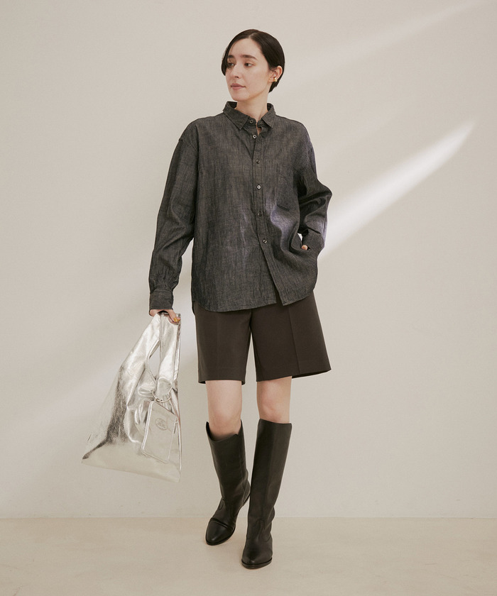 【Americana for SALON】別注バッグ＆ポーチセット　シルバー Americana for SALON】 別注バッグ＆ポーチセット シルバー