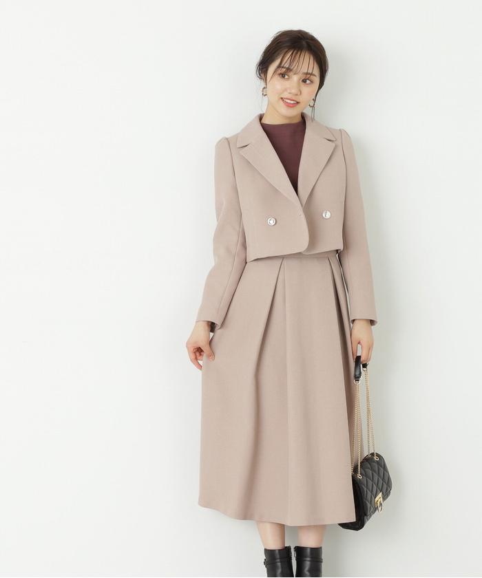 ボディドレッシングデラックスカシミア混ショートコート