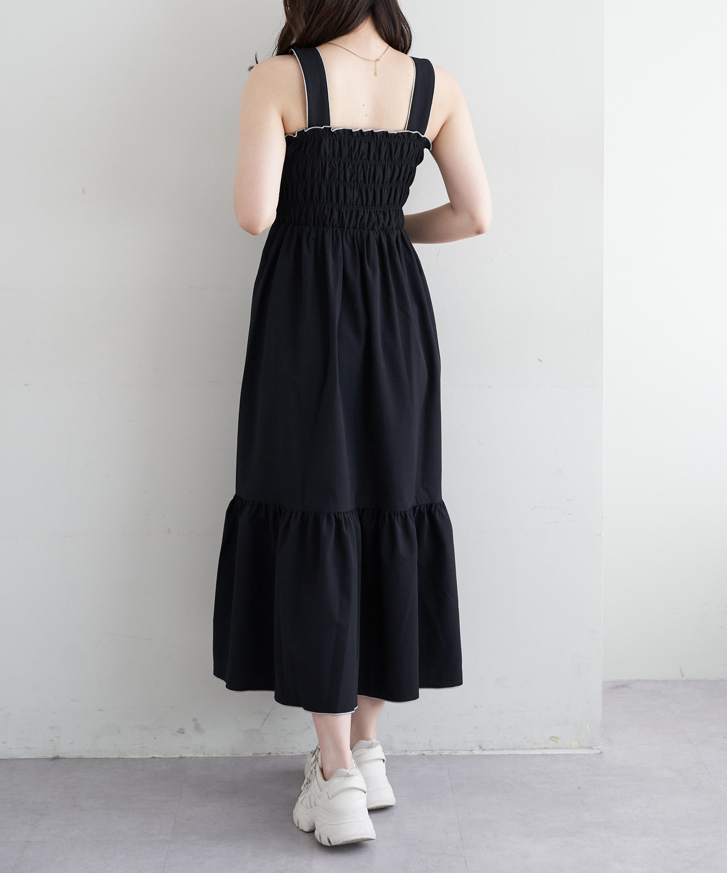 ◆MICHAA シャーリング ディテール スリーブレス ワンピース ◇MICHAA シャーリング ディテール スリーブレス ワンピース