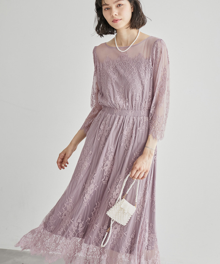 ロペピクニックパーティドレス結婚式 試着のみサイズ36（7号） ロペピクニック パーティードレス ピンク レース 結婚式｜Yahoo
