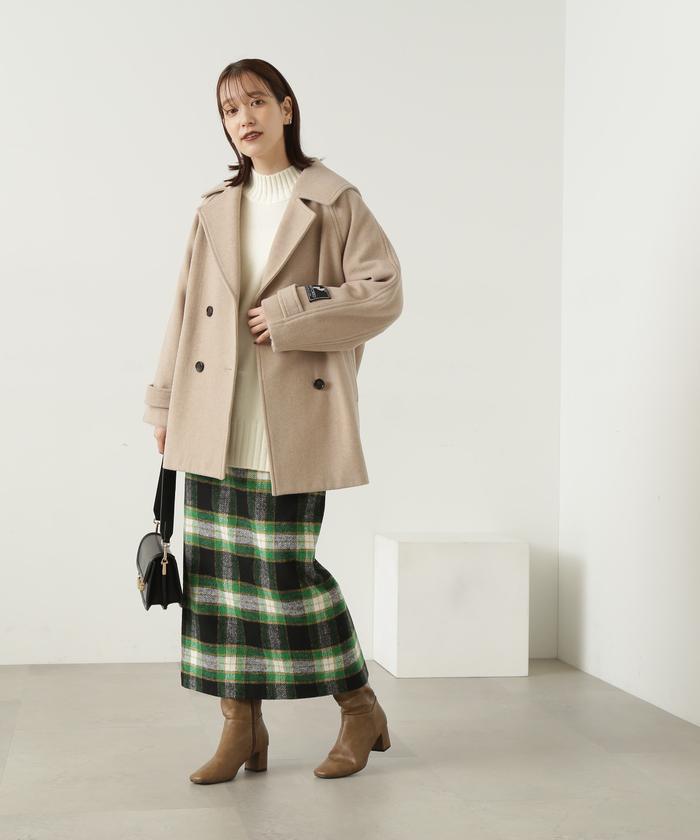 セール】ウールパイルダブルミディコート《S Size Line セール】ウールパイルダブルミディコート《S Size Line