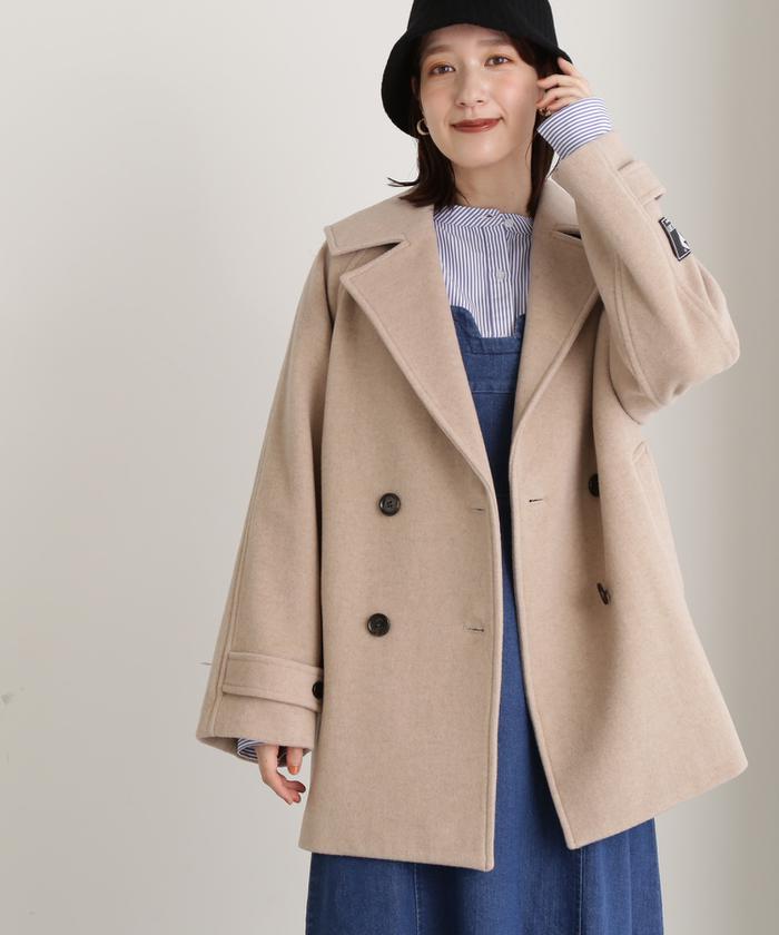 セール】ウールパイルダブルミディコート《S Size Line セール】ウールパイルダブルミディコート《S Size Line
