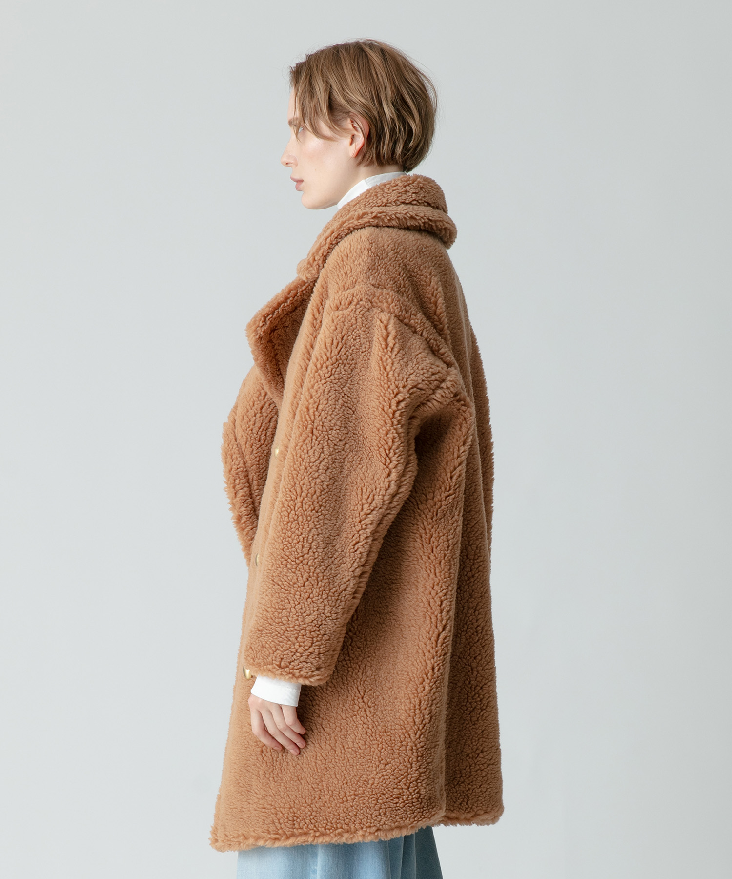 セール 30%OFF】ウールMIXボアピーコート(505469618 セール 30%OFF】ウールMIXボアピーコート(505469618